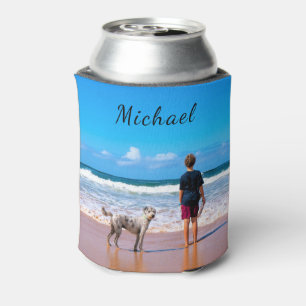 Your Photo Can Cooler Custom with Text