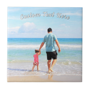 Your Photo Ceramic Tile with Custom Text