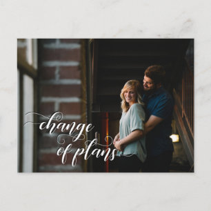 Your Photo + Change of Plans Postponed Wedding Postcard