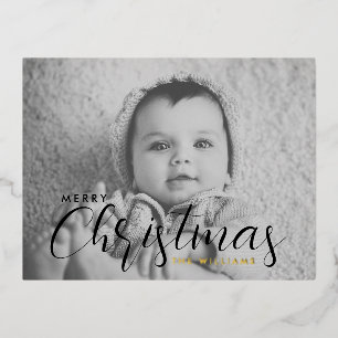  Your photo Christmas Card   Merry Christmas Foil