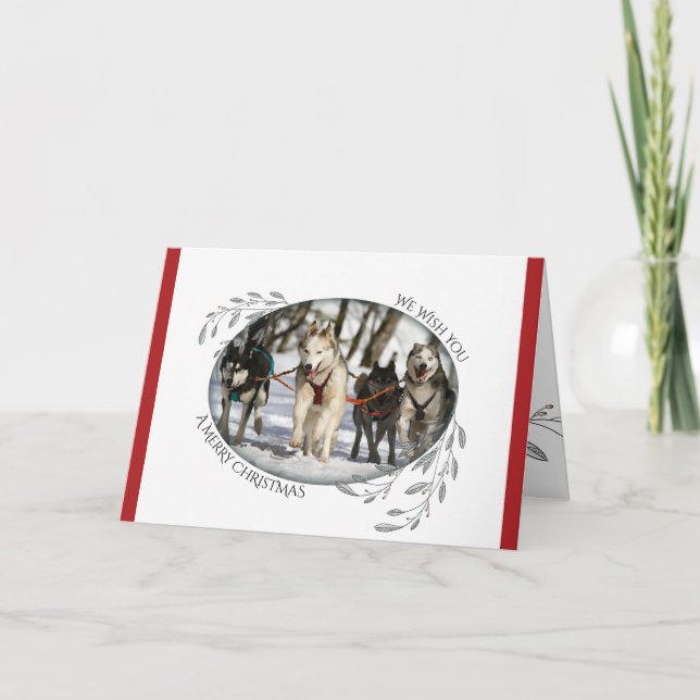YOUR PHOTO Christmas Foliage and Berries Card (Front)