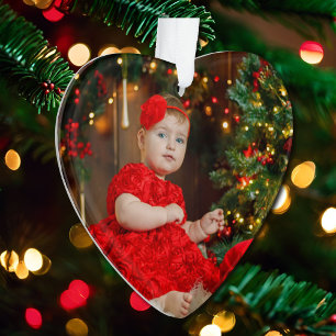 Your Photo Christmas Gift Ornament w Year or Text
