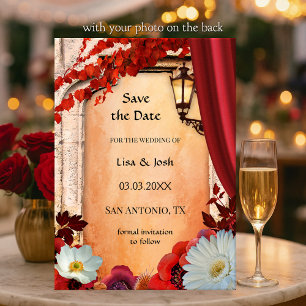 Your Photo Classic Floral Fall Save the Date Card