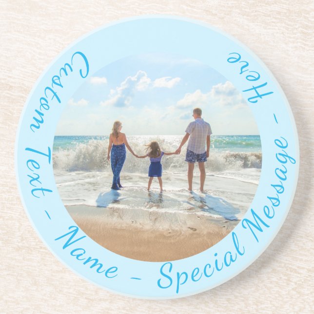 Your Photo Coaster with Custom Text (Front)