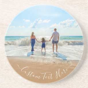 Your Photo Coaster with Custom Text Name