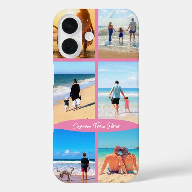 Your Photo Collage and Custom Text iPhone Case (Back)