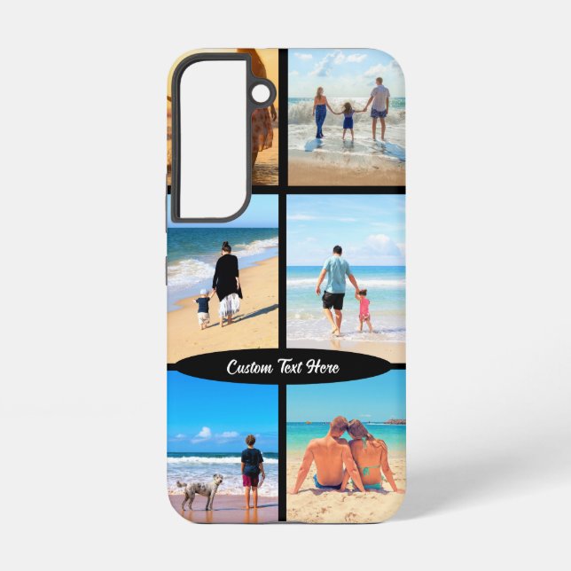 Your Photo Collage and Custom Text Personalized Samsung Galaxy S22 Case (Back)