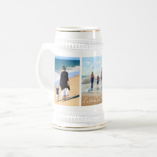 Your Photo Collage Beer Stein with Custom Text