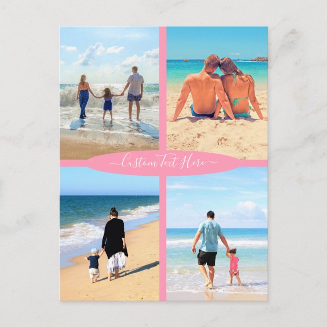 Your Photo Collage Cards with Custom Text Name (Front)
