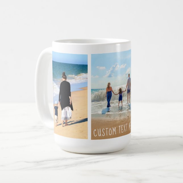 Your Photo Collage Coffee Mug with Custom Text (Front Left)
