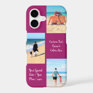Your Photo Collage Custom Text Name iPhone Case
