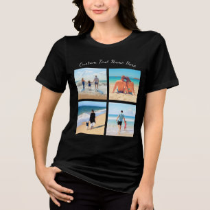 Your Photo Collage Custom Text Name Personalized Tri-Blend Shirt