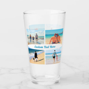 Your Photo Collage Glass Gift with Custom Text