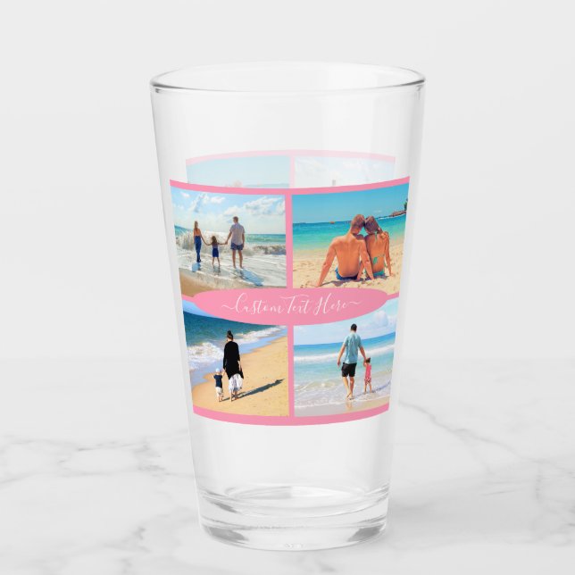 Your Photo Collage Glass with Custom Text (Front)