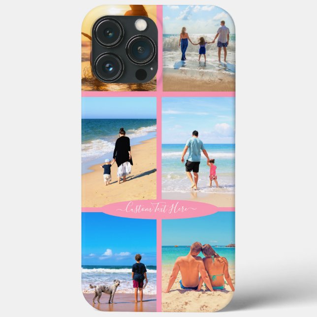 Your Photo Collage iPhone Case with Custom Text (Back)