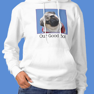 YOUR Photo Colour Size Text Dog Pug Puppy Face Mom Hoodie