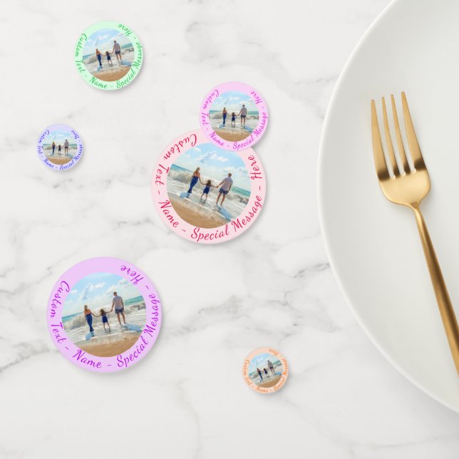 Your Photo Confetti with Custom Text and Colours (Group)
