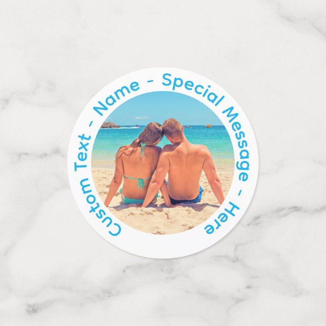 Your Photo Confetti with Custom Text Personalized (Small Front)