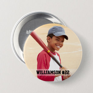 Your Photo Custom Baseball or Your Sport Round 3 Inch Round Button