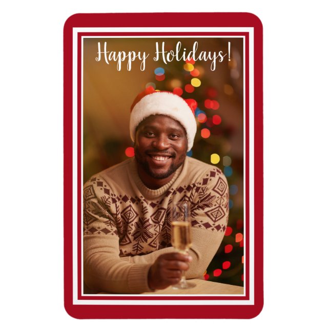 YOUR PHOTO custom Christmas magnet (Vertical)