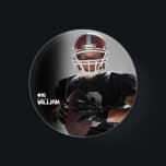 Your Photo Custom Football or Your Sport Round But 1 Inch Round Button<br><div class="desc">sports photo, kids sports, football player, softball player, soccer player, school sports, baseball player, team sports, track and field athlete, tee ball little league player</div>