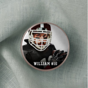 Your Photo Custom Football or Your Sport Round But 3 Inch Round Button