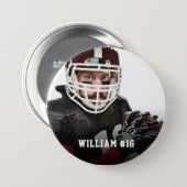Your Photo Custom Football or Your Sport Round But 3 Inch Round Button (Front & Back)