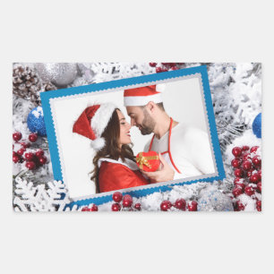 YOUR PHOTO custom Holiday stickers