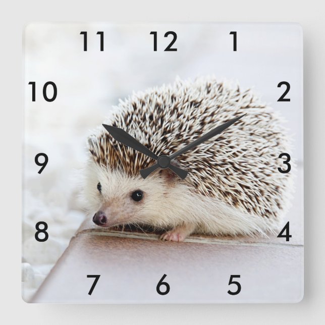 Your Photo Custom Square Clock with Black Numbers (Front)