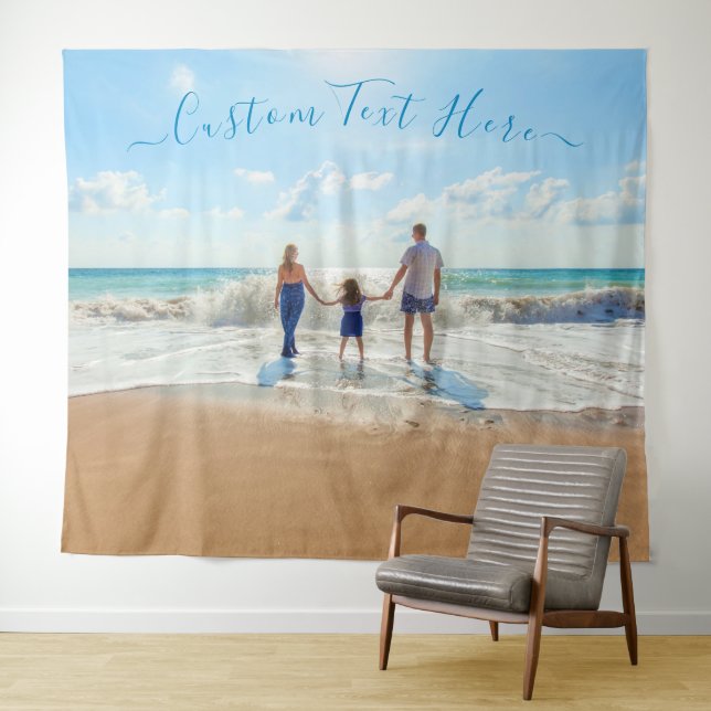 Your Photo Custom Text Tapestry Personalized Gift (In Situ (Horizontal))
