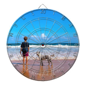 Your Photo Dart Board with Text Personalized Gift