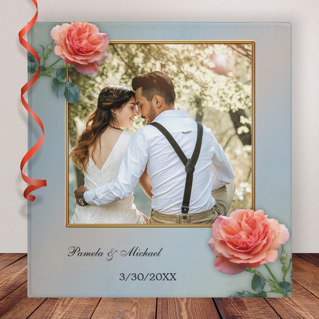 Your Photo Elegant Roses Wedding Album Binder (Creator Uploaded)