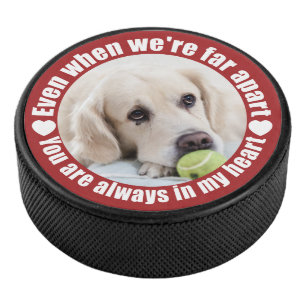 YOUR PHOTO Far Apart Love hockey puck