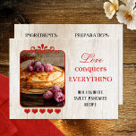 Your Photo Favourite Sweet Recipe Template Postcard<br><div class="desc">Love themed photo recipe postcard featuring your own image on a neutral wood background with 5 heart stars. Beautiful for a sweet recipe or Valentine's Day celebration.</div>