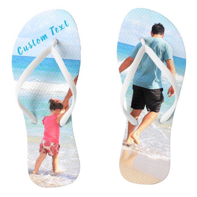 Your Photo Flip Flops with Custom Text (Footbed)