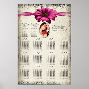 Your Photo Fuchsia Gerber Daisy Seating Chart