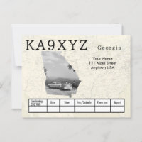 Your Photo Georgia Shaped Cutout Custom QSL