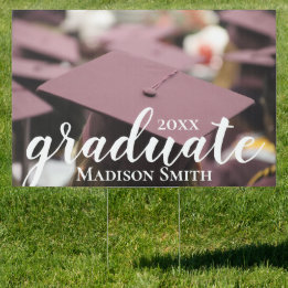 Your Photo GRADUATE Script Garden Sign