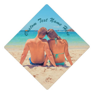 Your Photo Graduation Cap Topper Custom Text Name
