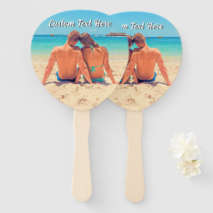 Your Photo Hand Fan with Custom Text