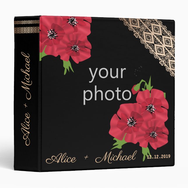 Your photo, heart, personal binder (Front/Spine)