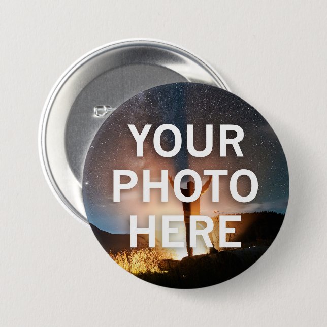 Your Photo Here 3 Inch Round Button (Front & Back)