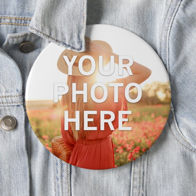 Your Photo Here 6 Inch Round Button (In Situ)
