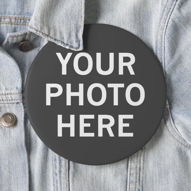 Your Photo Here 6 Inch Round Button (In Situ)