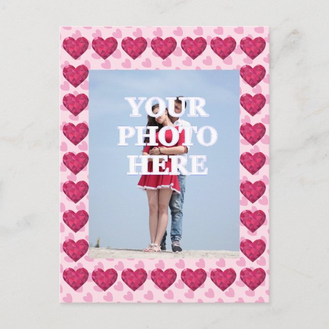 Your Photo Here Framed Hearts Postcard (Front)