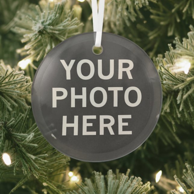 Your Photo Here Glass Ornament (Insitu)