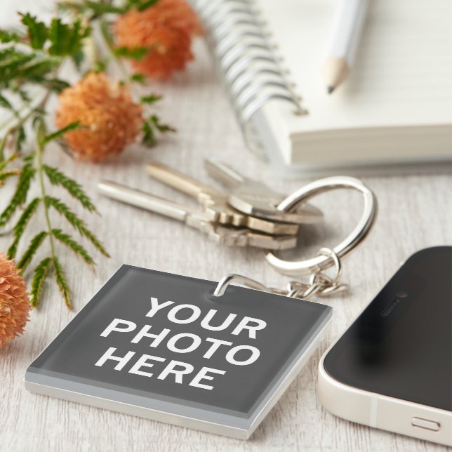 Your Photo Here Keychain (Front Right)