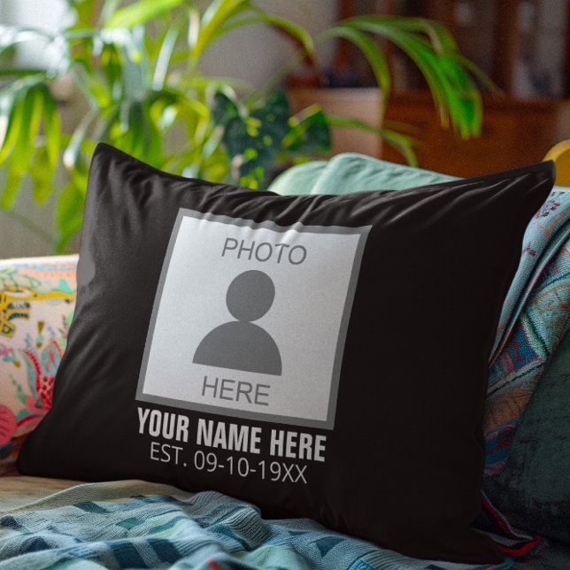 Your Photo Here Name and Age Accent Pillow (Creator Uploaded)