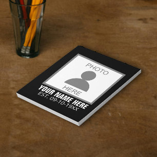 Your Photo Here Name and Age Notepad