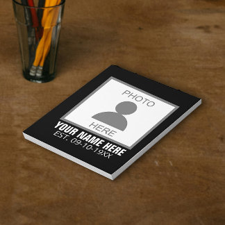 Your Photo Here Name and Age Notepad